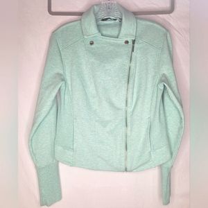 H by Halston Moto Jacket Light Green Size 8 Excellent  ✅️